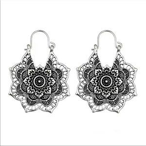 Dangle Mandela Boho Round Statement Earrings